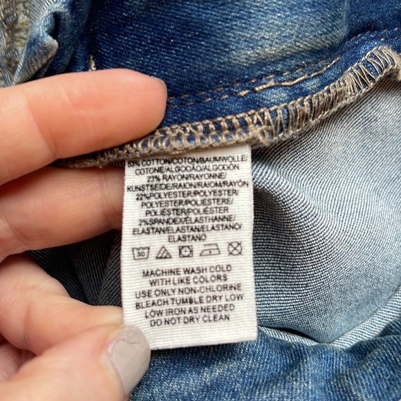 Free People Stretchy Semi Flare Slit Bottom Jeggings Side Zip W 29 NWOT - Picture 4 of 14